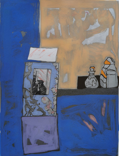 heure bleue - variation 2 - gouache et encre pigmentée 